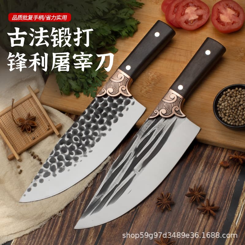 Professional Pork Butcher Knife Sharp Pointed Sheep Meat Cleaver Bone Remover Yangjiang Factory Stainless Steel Handle Meat Slicer