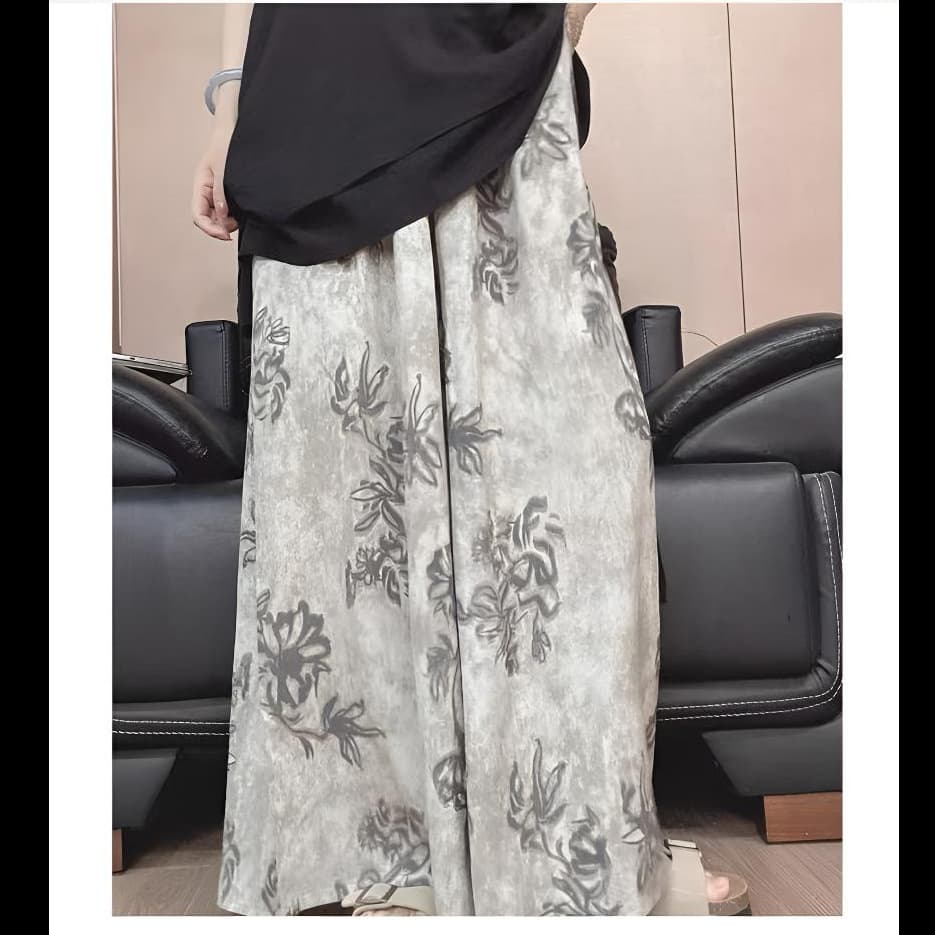 Home Cotton Soft Silk Sleep Pants 3/4 Length Plus Size Loose Plaid Lounge Pants 03 Pajamas Double Layer Gauze Pajamas