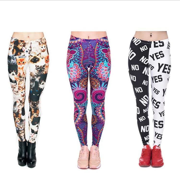 Milk Silk European and American Export Spring and Autumn Leggings, Outerwear Trendy 3D Digital Print Patterned Women's Leggings