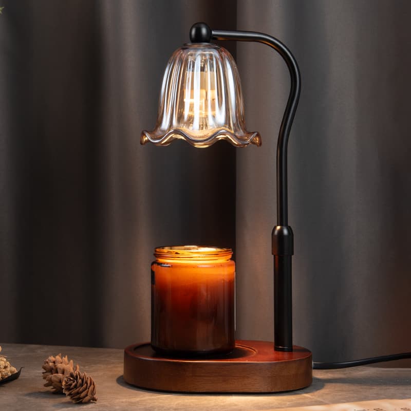Cross-border adjustable height aromatherapy lamp with wax melting, candle melting, timer, dimmer, and vintage warm lighting.