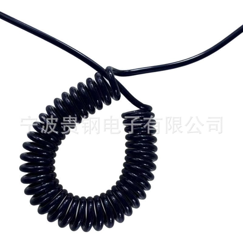 PU Spring Coil Power Cable Multi-Core Black High Matte Insulated PVC Slingshot Wire Spring Power Cable