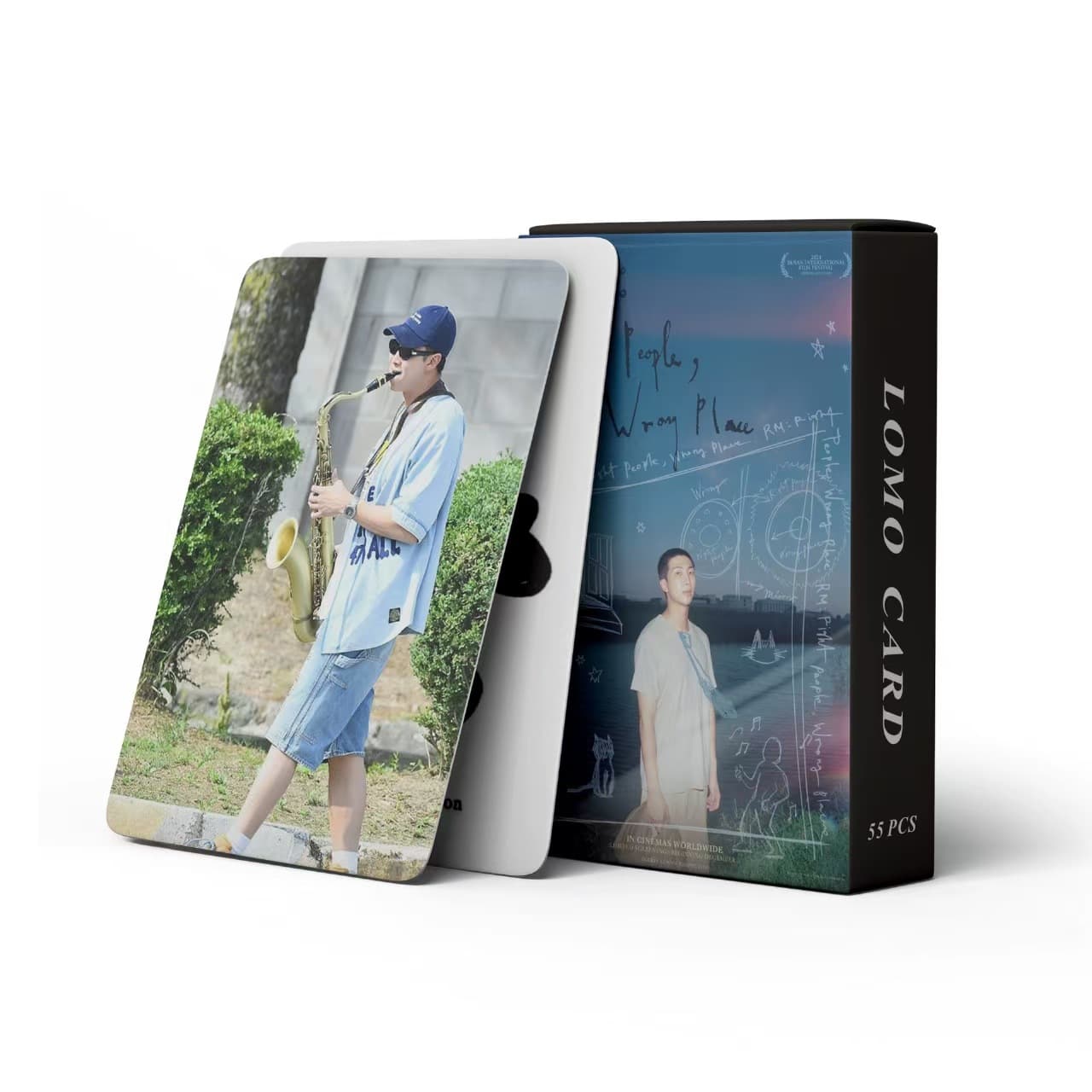 Cross-border in stock 55 sheets BTS RM holographic card PlaceWrong star merchandise Kim Namjoon LOMO collectible card
