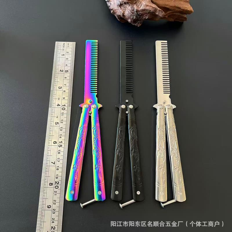 In Stock Dragon Handle Butterfly Comb Trainer Flipper Practice Comb Unsharpened Training Butterfly Knife