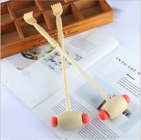 TFA-202 Handheld Massage Hammer, Wooden Massage Mallet for Back Tapping, Wooden Massage Hammer with Handle, Health Massage Hammer, Back Scratcher