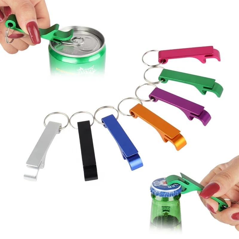 Practical Multi-functional Beer Bottle Opener Keychain for Promotional Gifts, Custom Logo Engraving Available