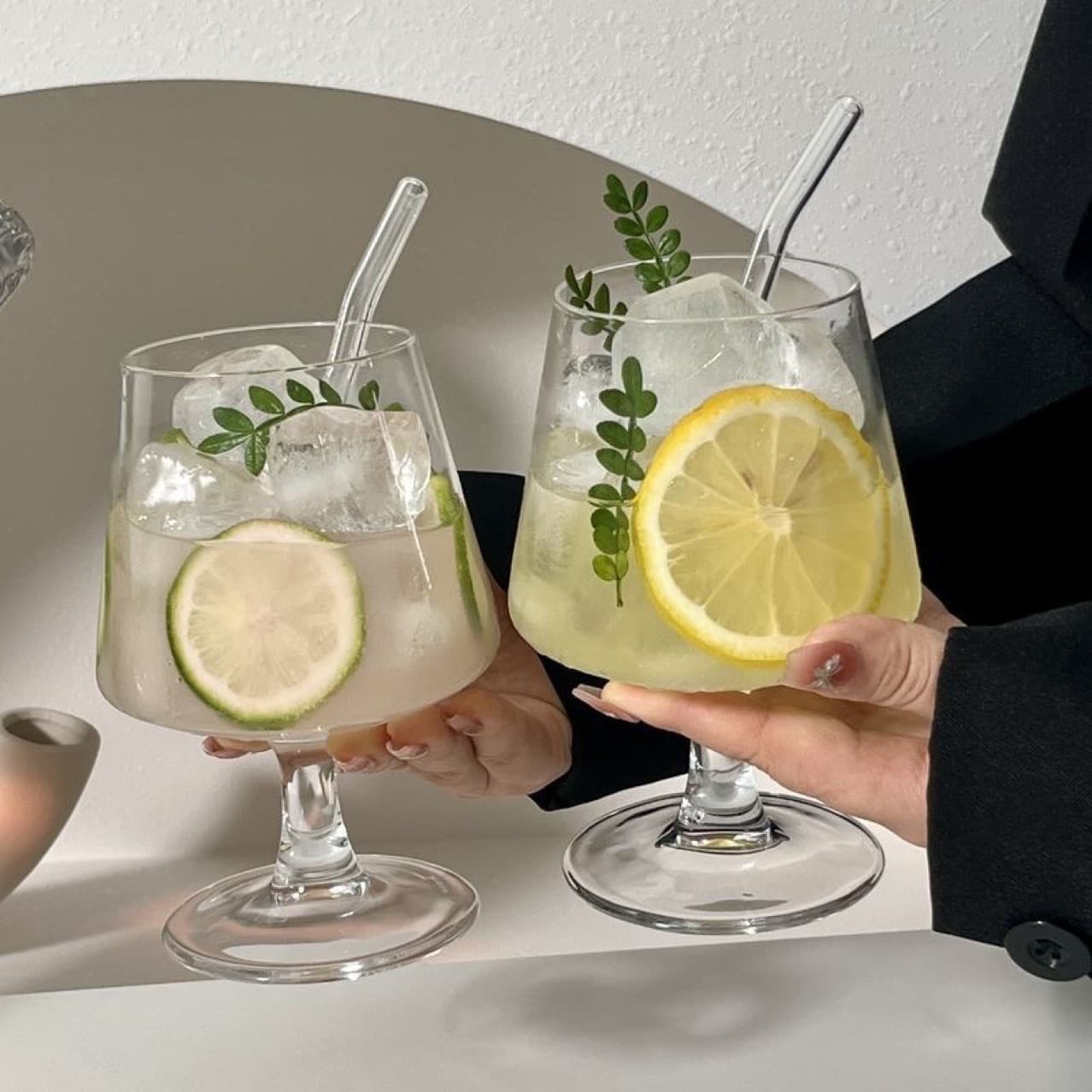 Ins Internet Celebrity Restaurant Glass Wine Glass Short Brandy Cup Iced Coffee Cup Soda Chic Simple Drink Cup