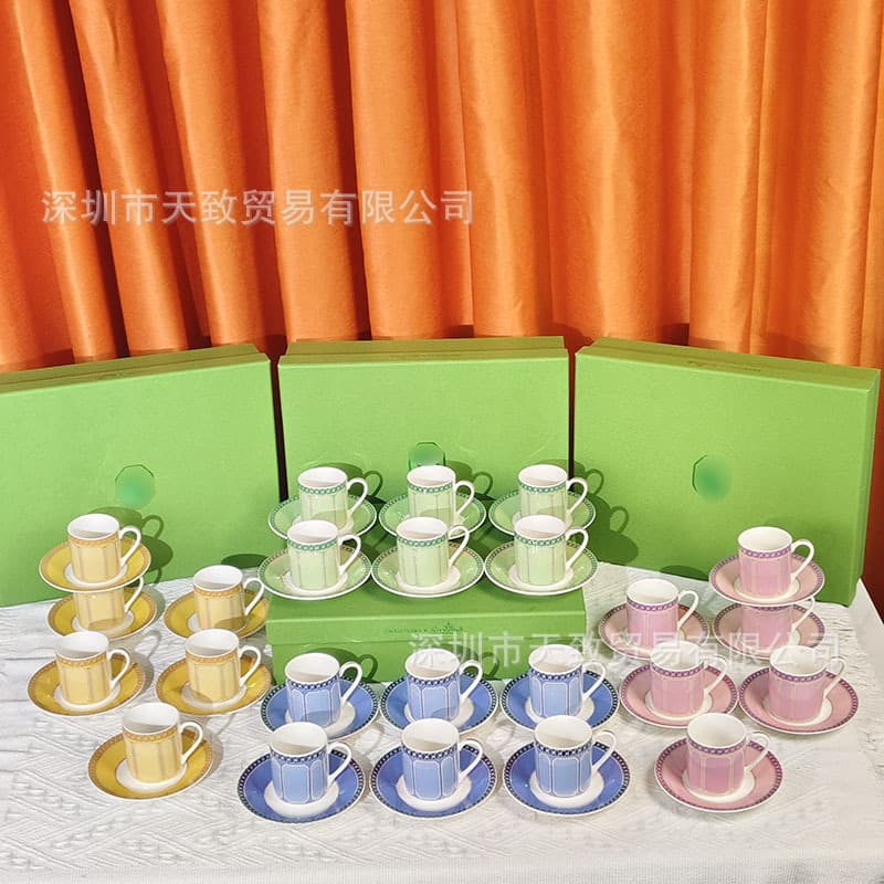 Cross-border Direct Sales European Style Minimalist Swan Series Espresso Cup and Saucer Set for Coffee Shop and Home Use, Small Capacity, Gift Option