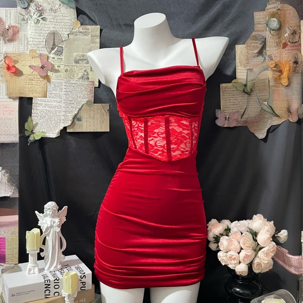 Jinxiao customized sexy underwear red Christmas sexy pure lust sexy clothes velvet pajamas uniform suit qqny female