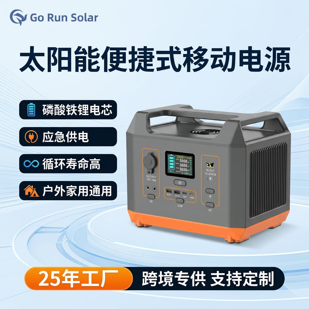 Cross-border Export Solar Portable Power Station Outdoor Home 220V High Capacity LiFePO4 Energy Storage Portable Power