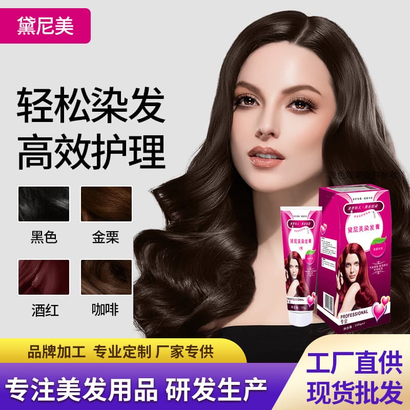 Dainimei Plant-Based Hair Dye, Gentle on Hair, Unisex Trendy Color, Home Use Gray Coverage