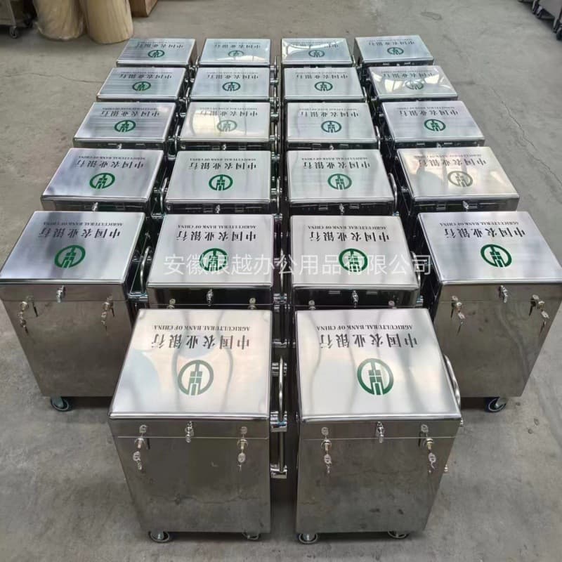 Cashier cart, cash box, bank-specific teller cart, stainless steel cash cart, armored truck, ATM cart with drawer