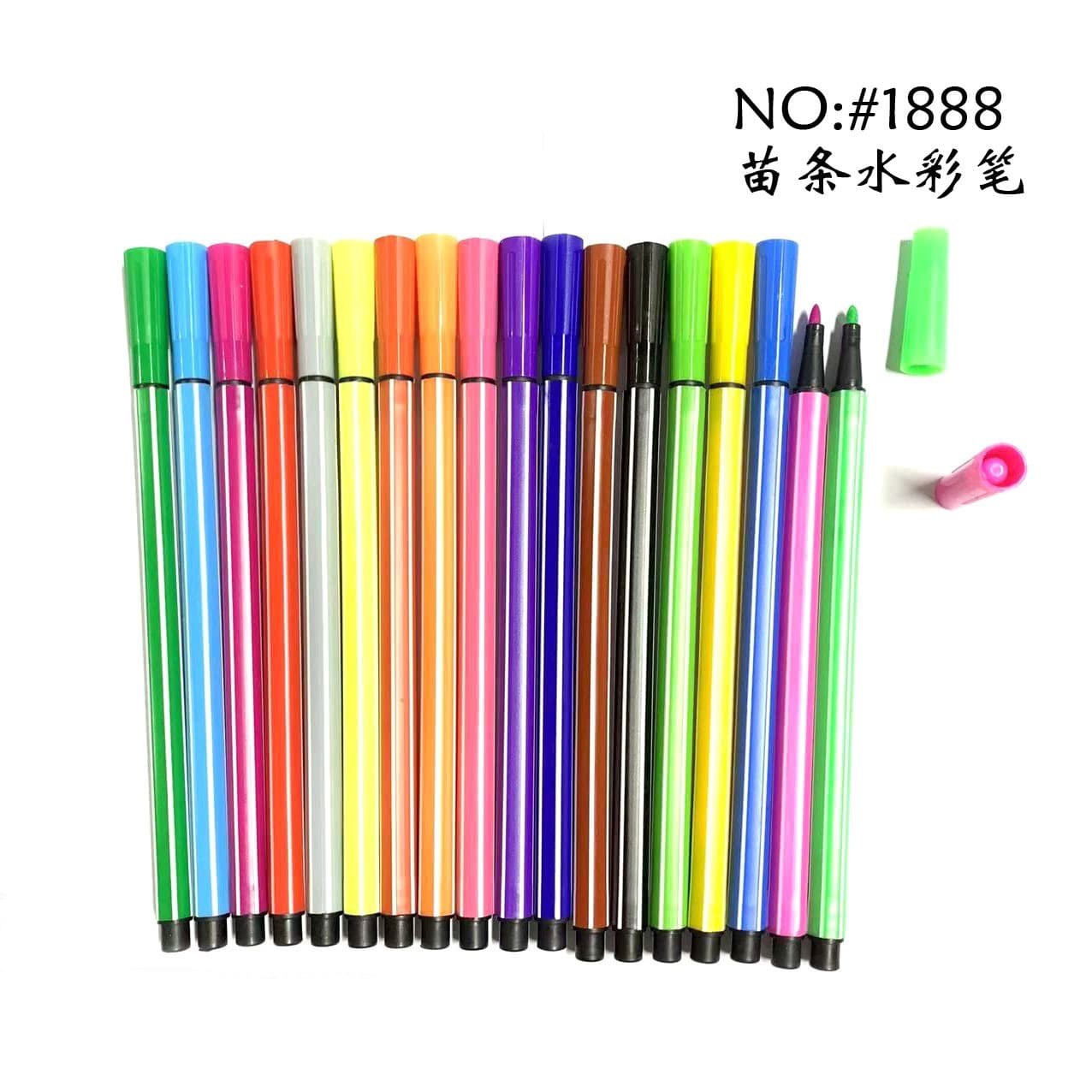 Watercolor pens 12-18-24-36 colors in bulk Tie rod hexagonal rod watercolor pen wholesale manufacturer supply