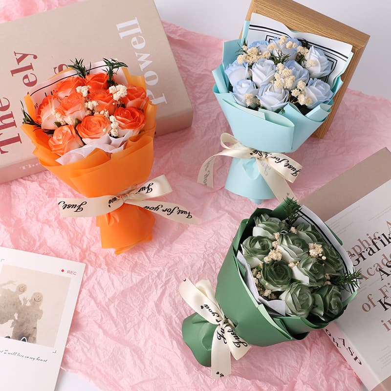 INS Mini 9-Rose Bouquet, Preserved Baby's Breath Dried Flower, MINI Deluxe Decoration, Creative Valentine's Day Gift