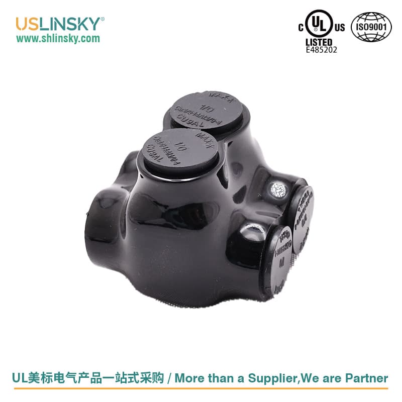USLINSKY UL Certified Black Insulated Terminal Dual-Sided Entry Connector LICD2-2