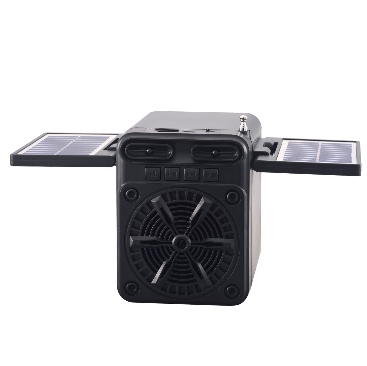 Factory Sales with Two Solar Panels Emergency Rechargeable Battery FM Radio Card Charging Bluetooth Speaker