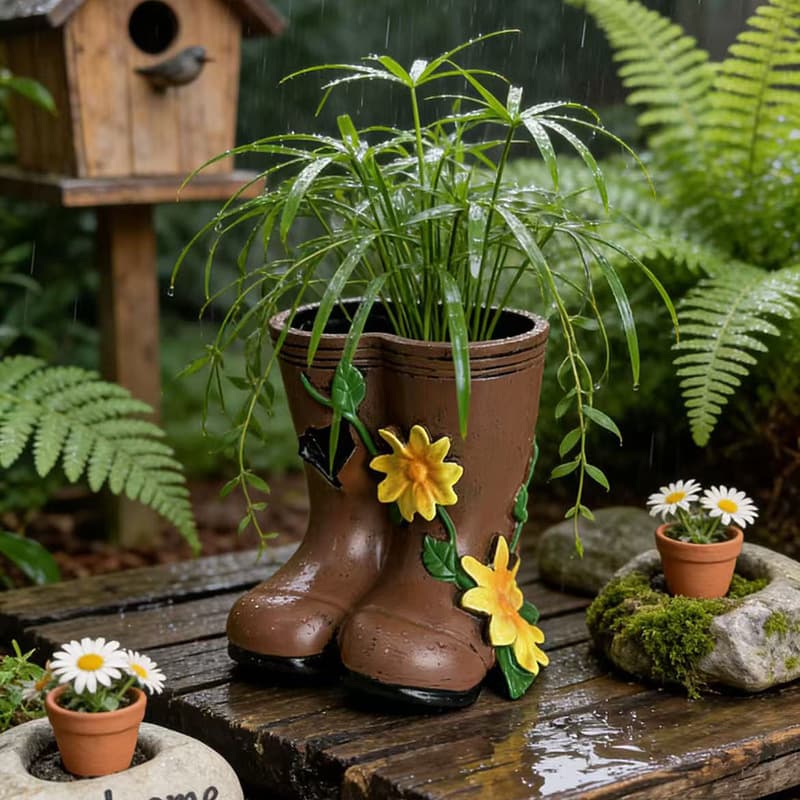Creative Rain Boot-Shaped Flower Pots for Green Plants, Outdoor Garden Balcony Flower Pots, Flower Pots, Decorative Items