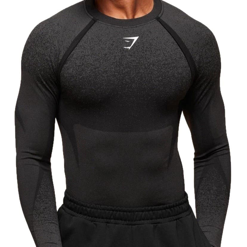 GYMSHARK Shark Trendy Running Sports Basketball Fitness T-Shirt Top Breathable Tight Long Sleeve Cross-Border Exclusive
