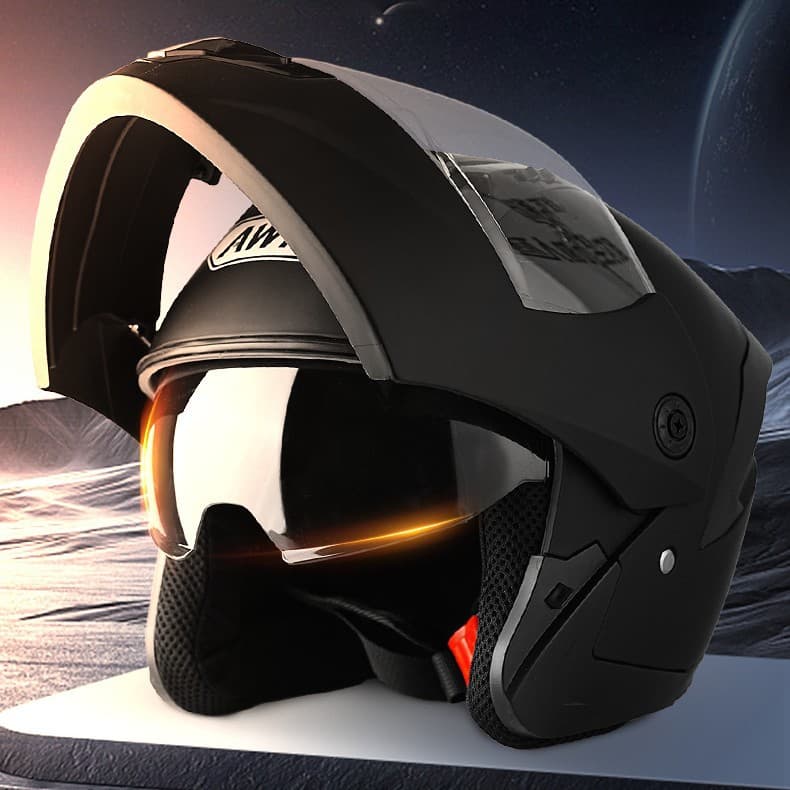 Flip-up Helmet New National Standard 3C Certified Dual Lens Electric Vehicle Helmet Warm Motorcycle Helmet Safety Helmet