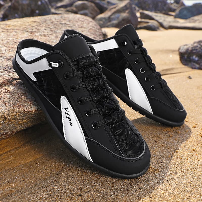 Trendy Spring Unisex Slip-On Slippers Half Slippers Large Size Casual Men's Shoes Easy Wear Comfortable Footwear PVC Sole