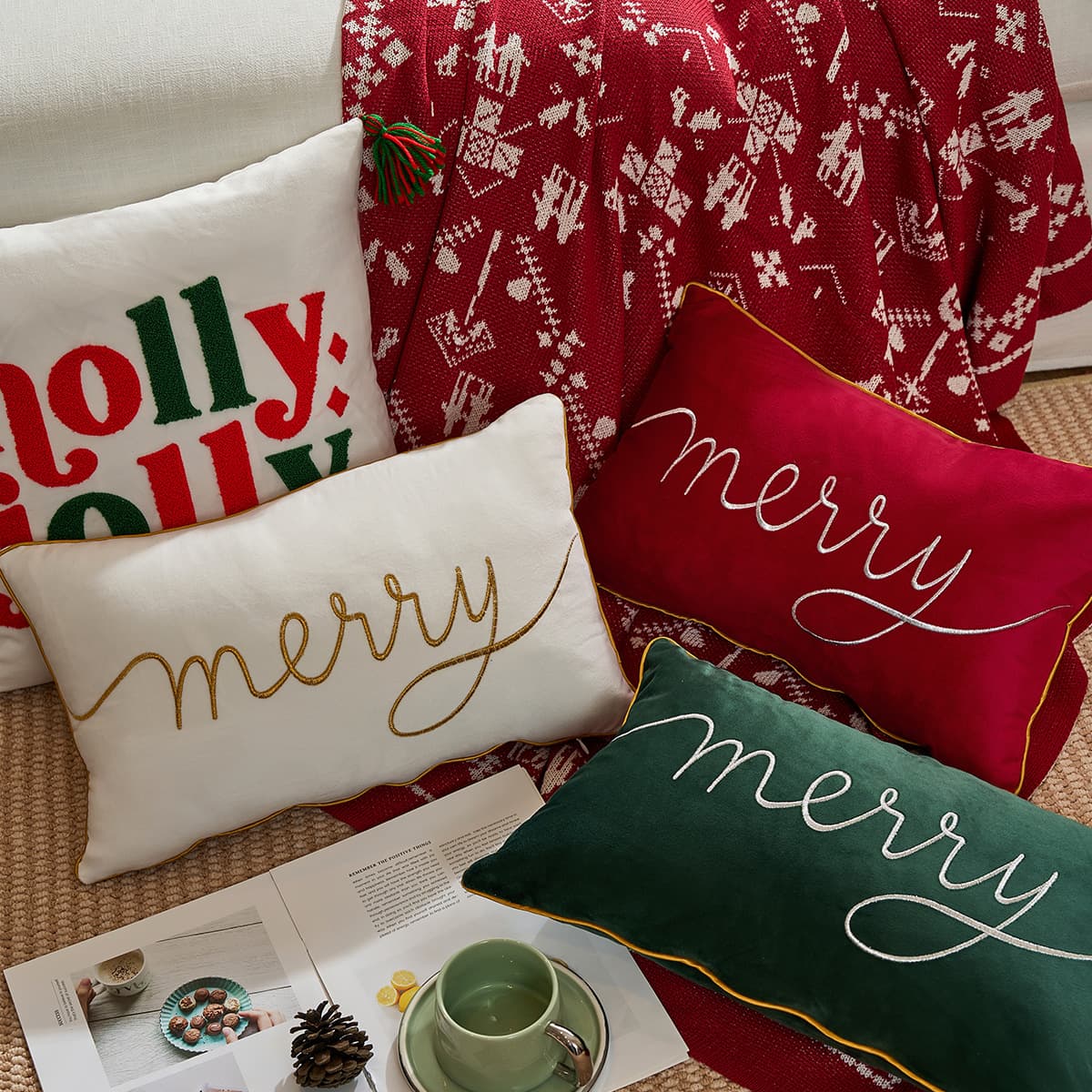 New cross-border Merry Christmas Christmas pillowcase, Amazon holiday decorative cushion cover for living room