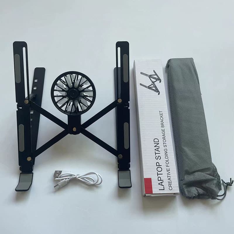 Cross-border Laptop Stand Bracket Desktop Riser Cooler Foldable Portable Support with Tablet Fan