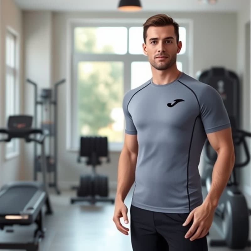 Men's Quick-Dry Compression T-Shirt with Stitching Details for Gym Training
