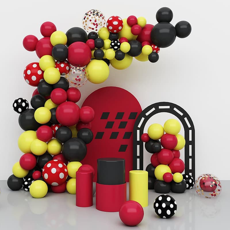 Cross-border Mickey Mouse Balloon Chain Set Baby Birthday Party Theme Polka Dot Latex Balloon Decoration Hot Sale