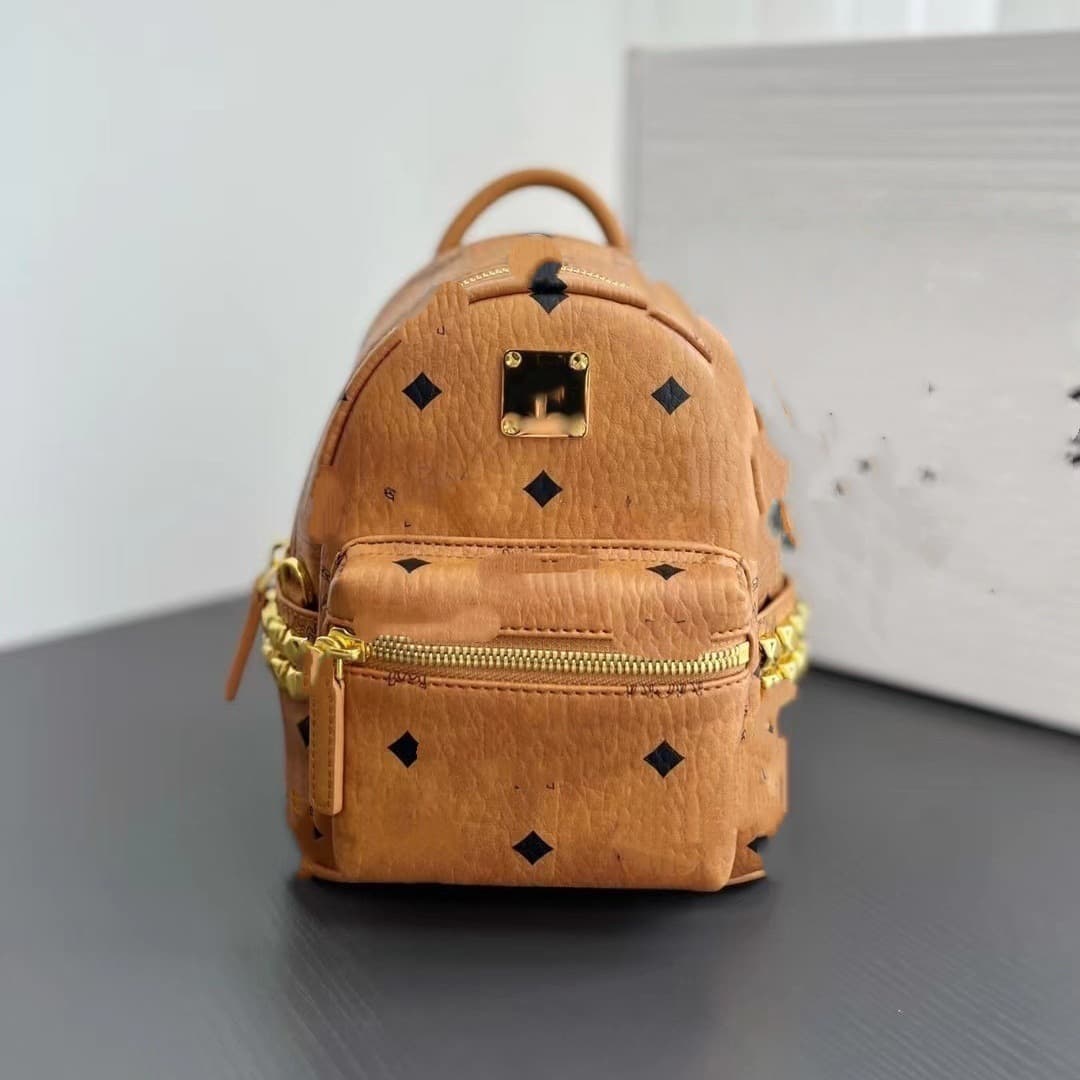 M home C tote bag lv bag genuine leather women's bag rivet mini backpack mini versatile commuter fashion vegetable basket