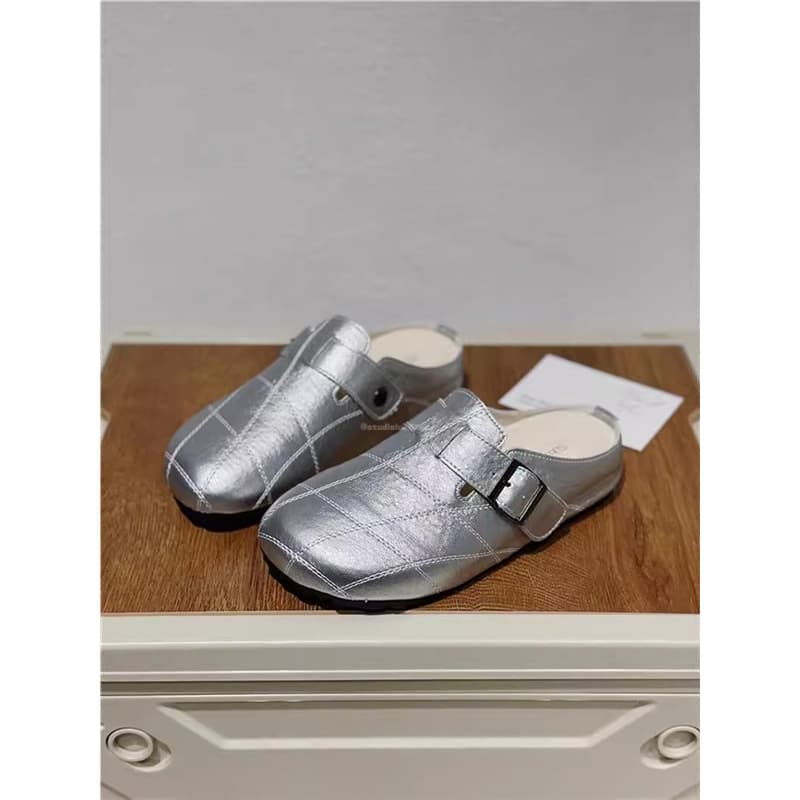 Genuine Leather Flat Toe-Covered Half Slippers Women 2025 Spring Autumn New Versatile Outdoor Wear Lazy One-Step Birkenstock