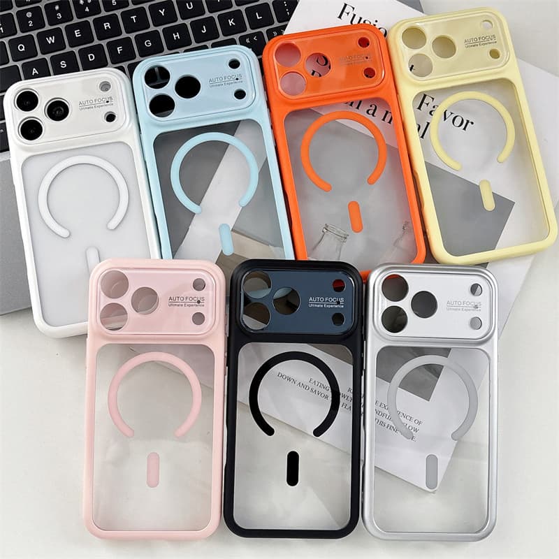 New blue light lens iphone18promax mobile phone case suitable for Apple 17 magnetic 16 transparent 15 foreign trade 14