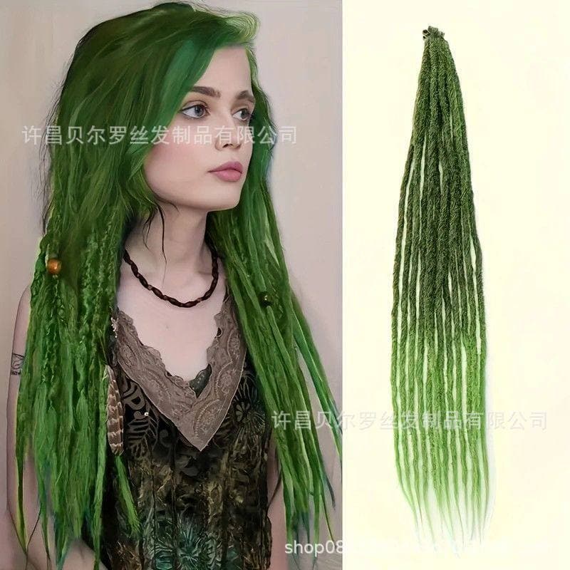 Cross-border Colorful Reggae Dreadlocks 24inch Extension Synthetic Hair DIY Dreadlock Double
