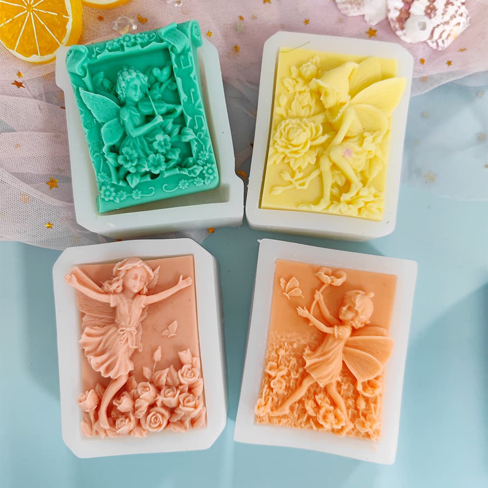 Vintage Praying Angel Garden Lady Flower Fairy Handmade Soap Breast Milk Silicone Mold Candle Aromatherapy Plaster Epoxy Resin