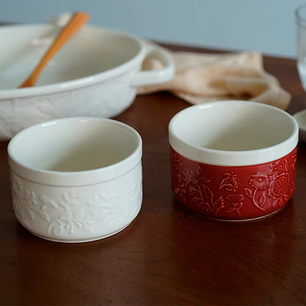 Nordic Style Ceramic Baking Pudding Bowls, Cake Cups, Soufflé Oven Bowls, Steamed Egg Cups, Dessert Small Bowls Tableware