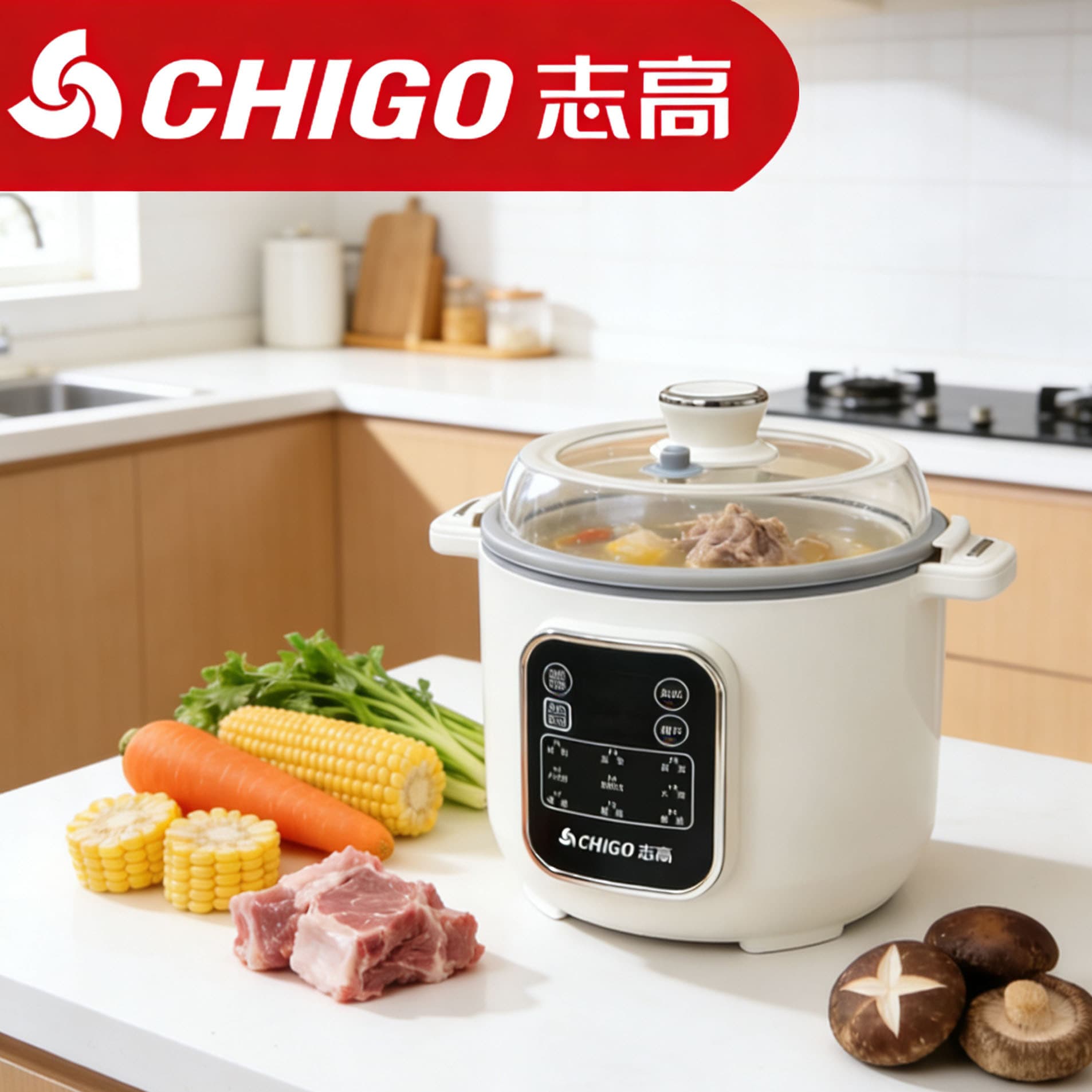 Chigo automatic power-off micro-pressure cooker household multi-functional titanium electric cooker artifact dormitory small mini breakfast machine