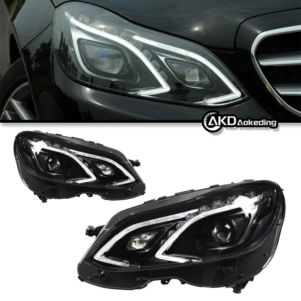 Headlight for Mercedes W212 E-Class 2010-2015 Old to New LED Daytime Running Light Turn Signal Front Light Cross-Border