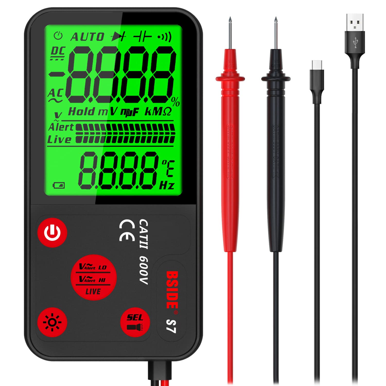BSIDE ADMS7CL Smart Large-Screen Multimeter Ultra-Thin Digital Multimeter