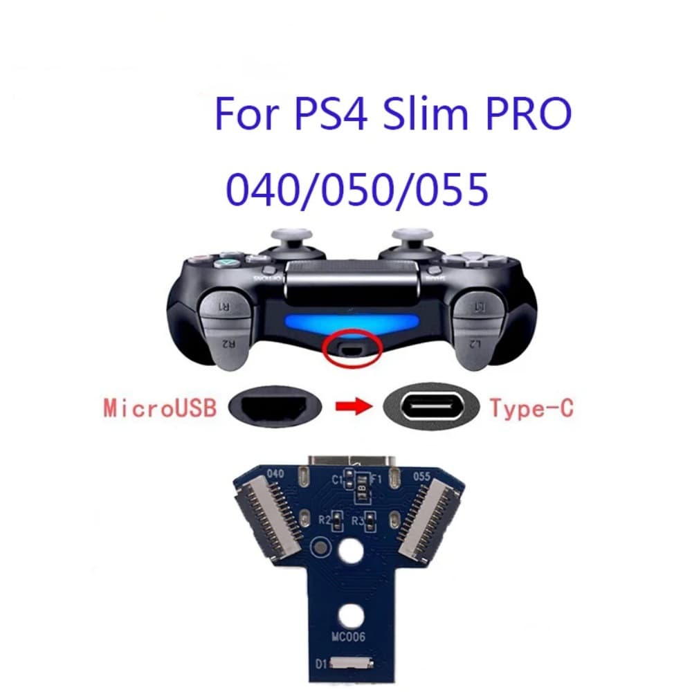 Suitable for PS4 controller breathing light charging small board to Type-C interface modification accessories support 040/050/055