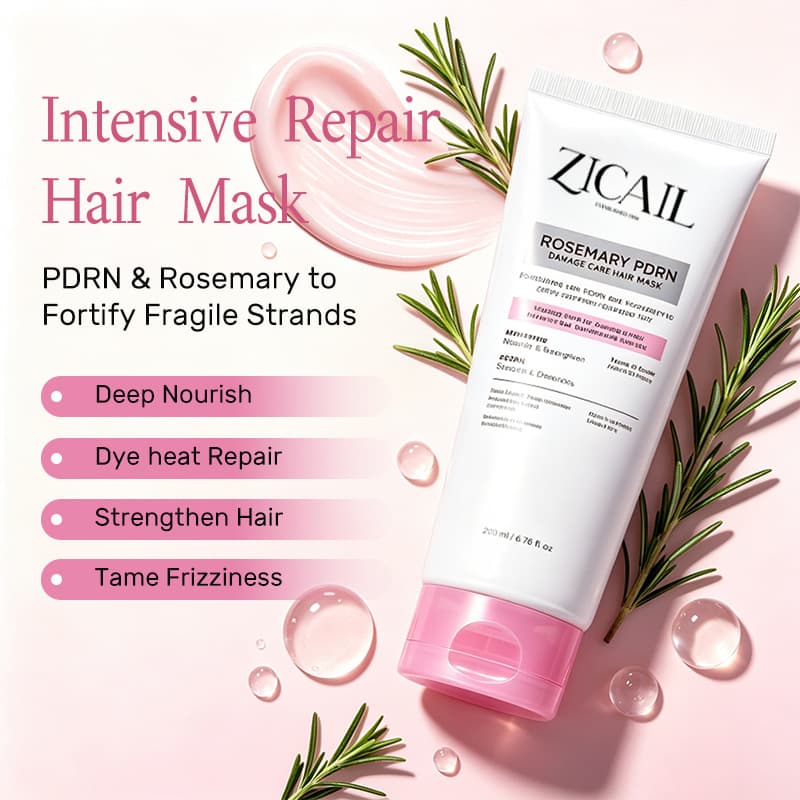 Rosemary PDRN Repair Hair Mask for Smoothing, Anti-Frizz, and Repairing Heat/Dye-Damaged Hair, Hair Care Mask