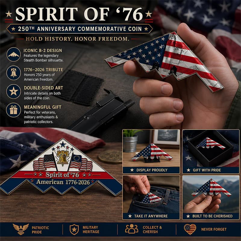 The most popular item on the independent website is the 1976 B-2 Stealth Bomber Challenge Coin - a 250th Anniversary Patriotic Collectible.