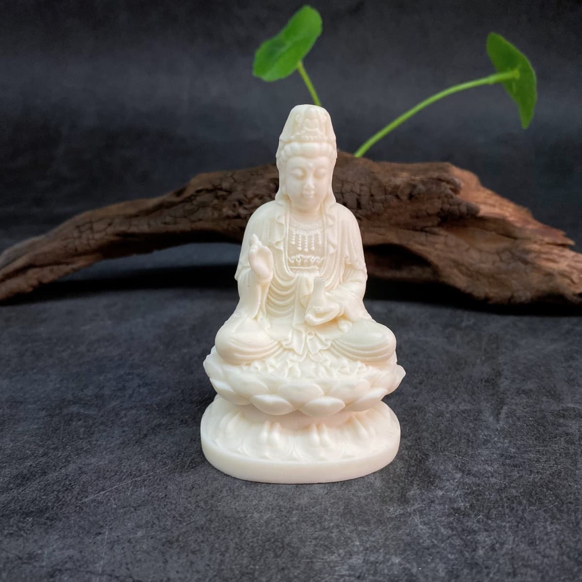 Ivory nut carved Guanyin with Pure Vase, home living room car desktop Buddha statue craft ornament, small decoration wholesale