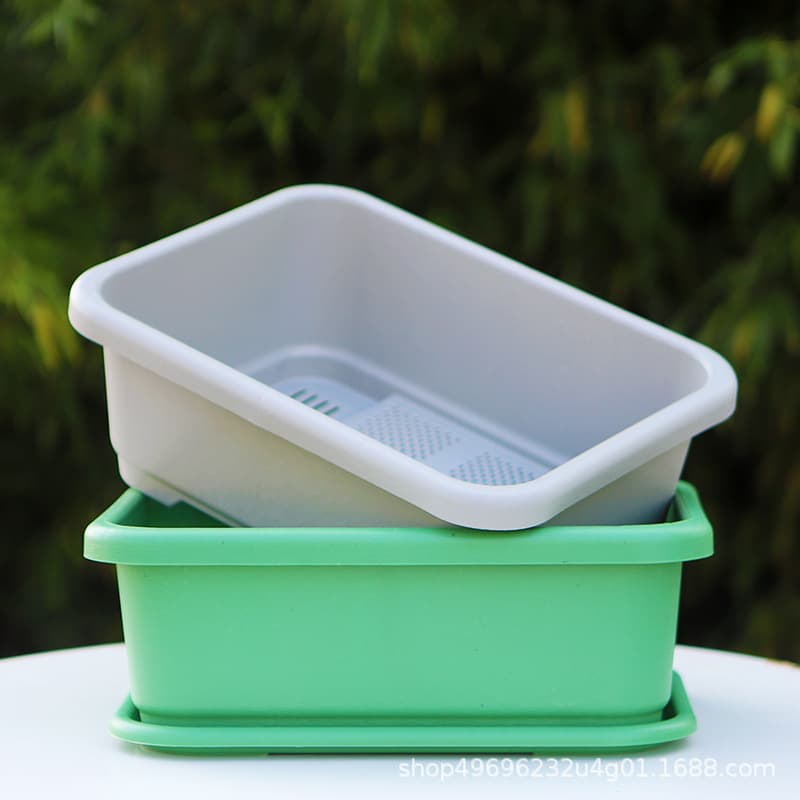 Factory Direct Thickened Rectangular Plastic Vegetable Planter for Balcony Gardening, Home Vegetable Planting Pot