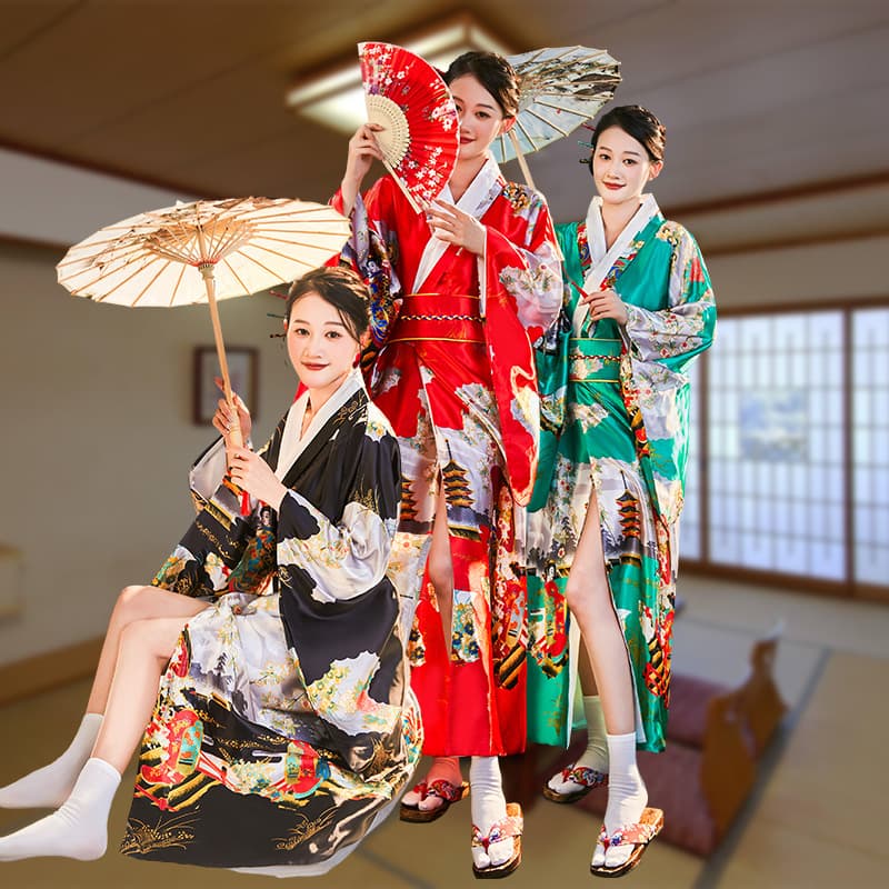 Cross-border New Kimono Japanese-style Lapel Plus Size Cardigan Women's Formal Wear Halloween Cosplay Seductive Traditional Export Uniform