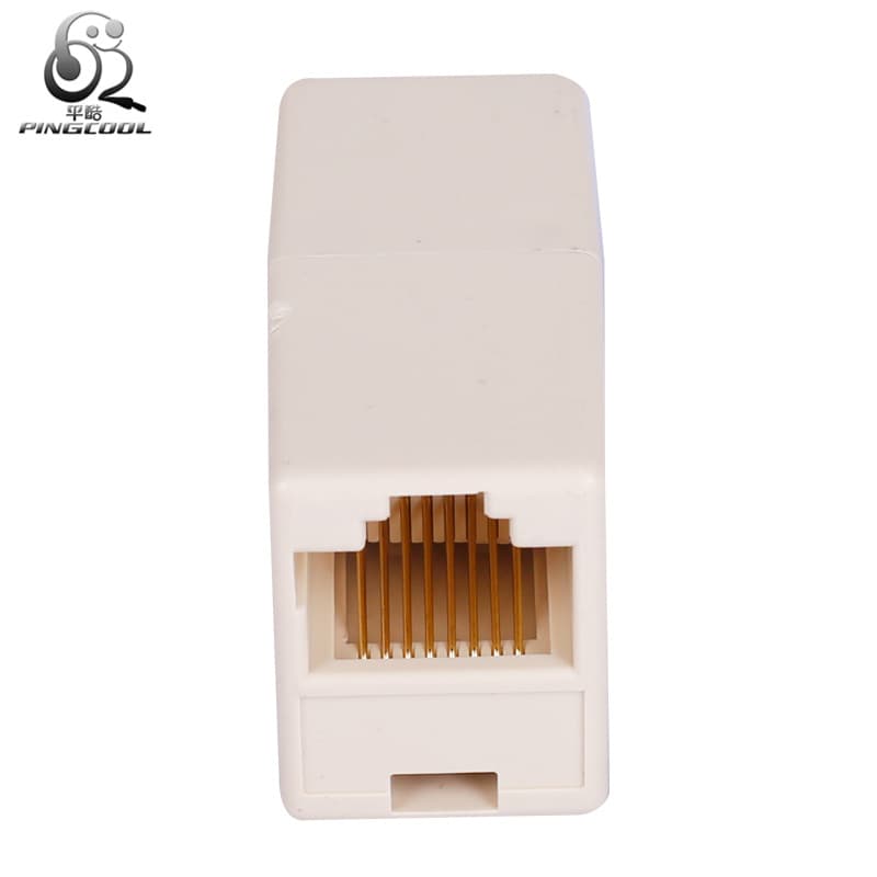 Factory RJ45 coupler network inline connector 8P8C extension adapter beige 1-to-1