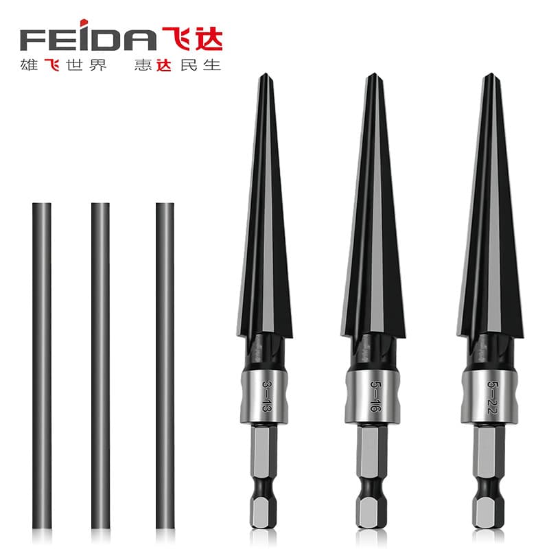 5-16mm electric drill reamer, hand reamer, 3-13mm woodworking tool, for enlarging, chamfering, and deburring wood, straight shank.