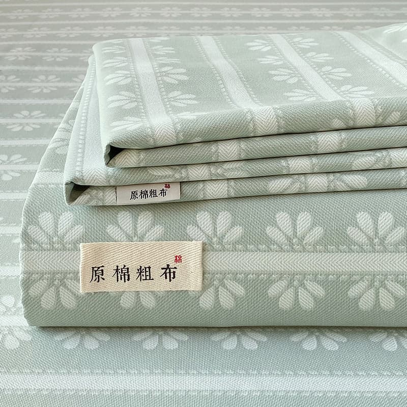 Class A Thickened Pure Cotton Old Coarse Cloth Bed Sheet Single Piece Cotton Linen Fitted Sheet Large Kang Sheet Double Bed Sheet Bare Sleep Summer Thick