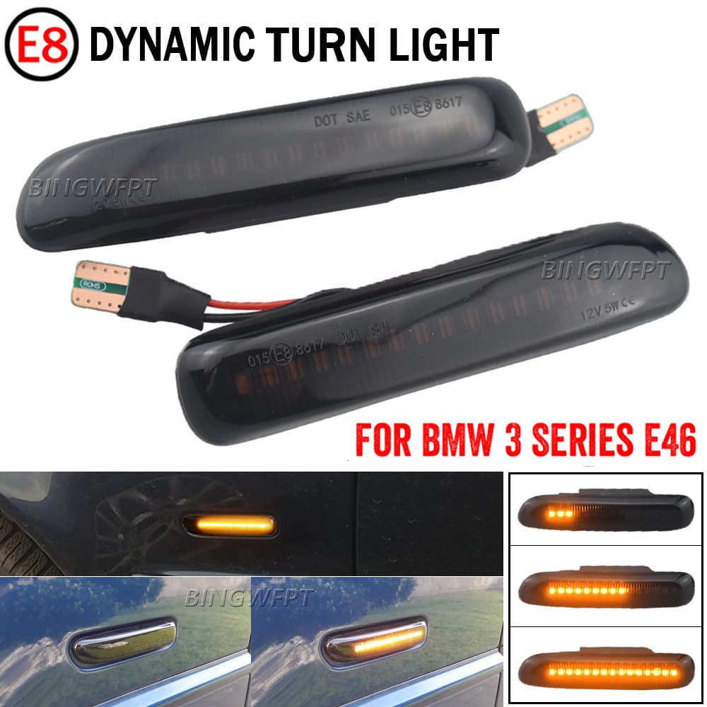 Fender side light LED dynamic turn signal for BMW 3 Series E46 1999-2003 single