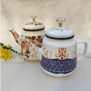 Thickened Enamel Kettle Water Kettle Household Oil Kettle Coffee Kettle Milk Kettle Heatable Acid and Alkali Resistant Suitable for All Stovetops High Temperature Resistant