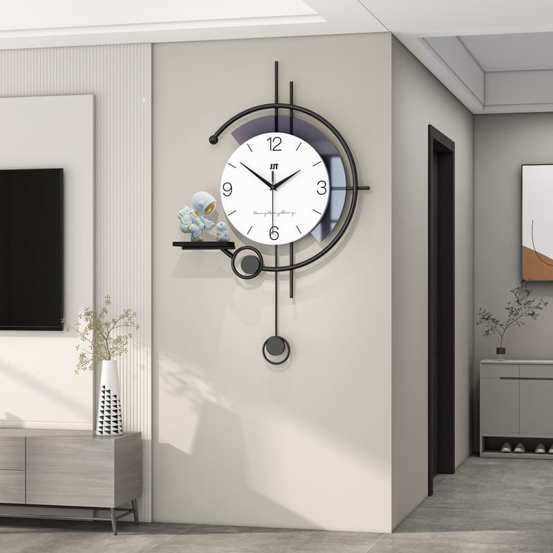 Modern simple clock wall clock living room creative clock high-end wall hanging ornaments home decoration shelf hanging watch