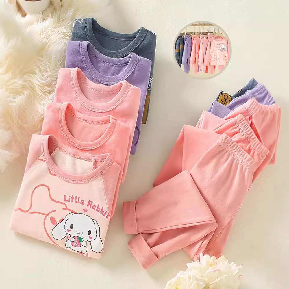 24 Autumn and Winter Children's Underwear Set Pure Cotton Boys and Girls Autumn Clothes and Autumn Pants Cotton Home Pajamas Middle and Older Children's Cotton Sweaters