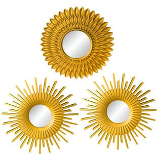 Decorative Mirror Three-Piece Set Gold Silver Brushed Gold Silver Multi-Color Wall Mirror Background Wall Decor Amazon Foreign Trade Export